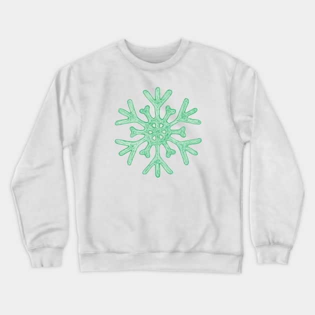 Snowflake (teal) Crewneck Sweatshirt by calenbundalas